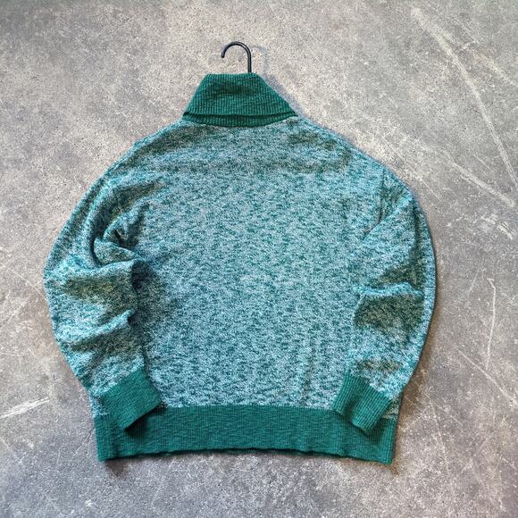 L.L. Bean Signature Oversized Sweater Womens XS Green Linen Turtleneck 510995 - Picture 3 of 8